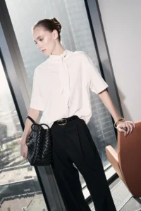 TRENDYOLMİLLA Ecru Oversized/Wide Pattern Drop Sleeve Short Sleeve LONG Tok 100% Cotton Knitting T-Shirt - Image 2