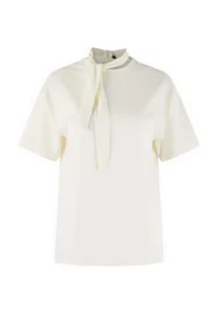 TRENDYOLMİLLA Ecru Oversized/Wide Pattern Drop Sleeve Short Sleeve LONG Tok 100% Cotton Knitting T-Shirt - Image 5