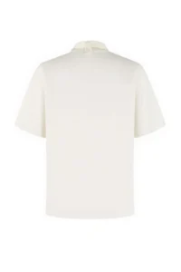 TRENDYOLMİLLA Ecru Oversized/Wide Pattern Drop Sleeve Short Sleeve LONG Tok 100% Cotton Knitting T-Shirt - Image 6