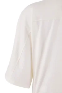 TRENDYOLMİLLA Wardrobe Essentials-Ecru Wide Pattern Bat Arm 100% Cotton Knitting T-Shirt - Image 6