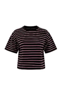 TRENDYOLMİLLA Teen Multicolored Striped Boxy/relaxed Pattern Short Sleeve Cotton Blended Knitting T-Shirt - Image 5