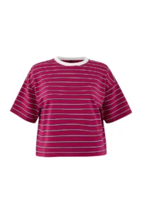 TRENDYOLMİLLA Teen Rejection Striped Boxy/relaxed Pattern Short Sleeve Soild Cotton Blended Knitting T-Shirt - Image 5