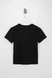 TRENDYOLMİLLA Black Fitted V-neck Short Sleeve Cotton Flexible Knitting T-Shirt - Image 6