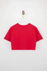 TRENDYOLMİLLA Rejection Super Crop Drop Sleeve Short Sleeve 100% Cotton Knitting T-Shirt - Image 6