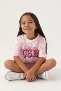 US Polo Assn. U.s. Polo Shirt Assn Girls' Pink Bermuda Set - Image 3