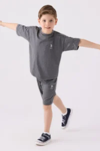 US Polo Assn. U.s. Polo Shirt Assn Boys' Anthracite Bermuda Set - Image 3