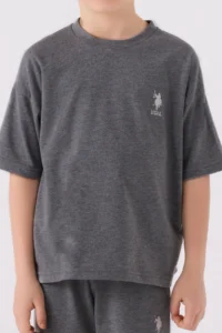 US Polo Assn. U.s. Polo Shirt Assn Boys' Anthracite Bermuda Set - Image 4