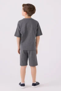 US Polo Assn. U.s. Polo Shirt Assn Boys' Anthracite Bermuda Set - Image 5