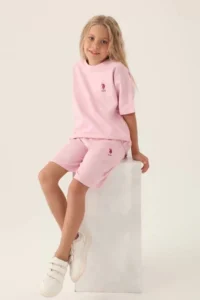 US Polo Assn. Girl Waitress Bermuda Set - Blue - Image 2