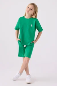 US Polo Assn. U.s. Polo Shirt Assn Girls' Green Bermuda Set