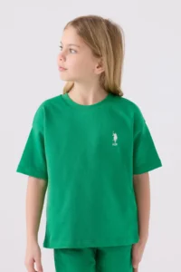 US Polo Assn. U.s. Polo Shirt Assn Girls' Green Bermuda Set - Image 2