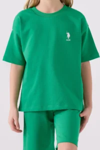 US Polo Assn. U.s. Polo Shirt Assn Girls' Green Bermuda Set - Image 4