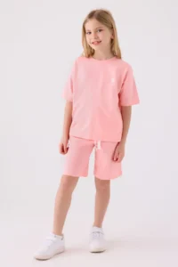 US Polo Assn. U.s. Polo Shirt Assn Girls' Salmon Bermuda Set - Image 3