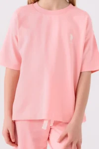 US Polo Assn. U.s. Polo Shirt Assn Girls' Salmon Bermuda Set - Image 4