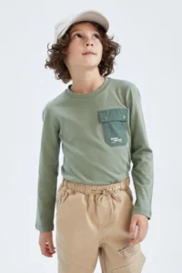 DeFacto Boys' Crew Neck Long Sleeve T-Shirt - Image 4