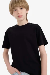 DeFacto Boy's Crew Neck Basic Short Sleeve T-Shirt