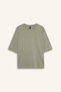 DeFacto Oversize Wide Fit Crew Neck Basic Plain Combed Cotton Short Sleeve T-Shirt - Image 7