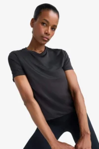 DeFacto Standard Fit Crew Neck Sports Basic Plain Short Sleeve Black T-Shirt - Image 4