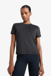 DeFacto Standard Fit Crew Neck Sports Basic Plain Short Sleeve Black T-Shirt - Image 6