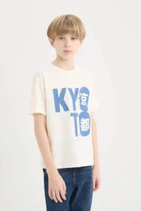 DeFacto Boy's Crew Neck Printed Short Sleeve T-Shirt - Image 3