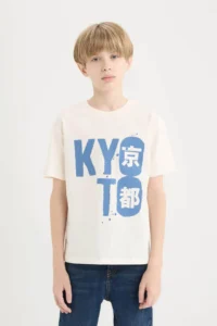 DeFacto Boy's Crew Neck Printed Short Sleeve T-Shirt - Image 4
