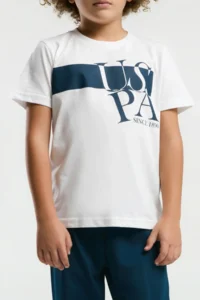 US Polo Assn. BASE. Polo Assn. Boy's White Short Sleeve Pajama Set - Image 4