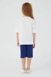 US Polo Assn. Inclined Writings Cream Girls' Capri Set - Image 4