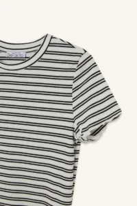 DeFacto Fitted Crew Neck Striped Ribbed Camisole Short Sleeve T-Shirt - Image 8