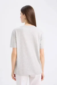 DeFacto Regular Fit Crew Neck Basic Plain Combed Cotton Short Sleeve T-Shirt - Image 4