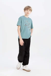 DeFacto Crew Neck Printed Short Sleeve T-Shirt Boy - Image 2