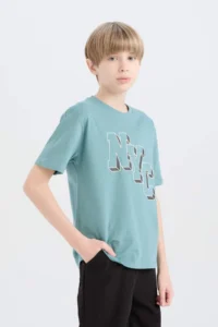 DeFacto Crew Neck Printed Short Sleeve T-Shirt Boy - Image 3