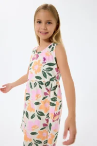 US Polo Assn. 4-9 Years Licensed Us Polo Assn Girl's Dress-Lilac - Image 5