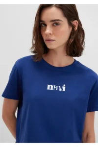 Mavi Printed Navy Blue T-Shirt Regular Fit / Normal Cut 1612241-70722 - Image 3