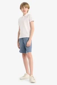DeFacto Polo Neck Basic Plain Pique Short Sleeve School T-Shirt for Boys - Image 2