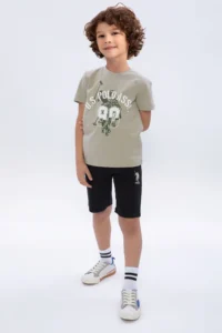 US Polo Assn. U.s. Polo Shirt Assn Boys' Khaki Bermuda Set
