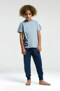 US Polo Assn. U.s. Polo Shirt Assn Boys' Blue Pajama Set - Image 3