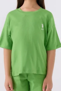 US Polo Assn. U.s. Polo Shirt Assn Girls' Green Bermuda Set - Image 4