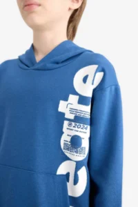 DeFacto Hooded Kangaroo Pocket Printed Sweatshirt Boy - Image 5