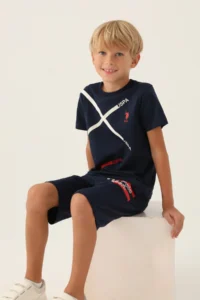 US Polo Assn. U.s. Polo Shirt Assn Boys' Navy Blue Bermuda Set - Image 3