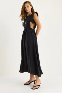Bianco Lucci Women's Side Band Detailed Long Modal Dress 5254