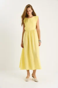 Bianco Lucci Women's Side Band Detailed Long Modal Dress 5254 - Image 3