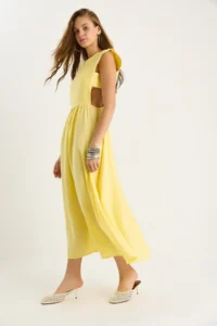 Bianco Lucci Women's Side Band Detailed Long Modal Dress 5254 - Image 5