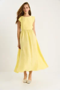 Bianco Lucci Women's Side Band Detailed Long Modal Dress 5254 - Image 6