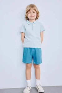 DeFacto Pique Short Sleeve Polo Basic Plain T-Shirt Baby Boy - Image 2