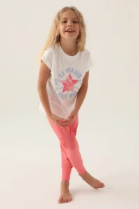 US Polo Assn. U.s. Polo Shirt Assn Girls' Cream Pajama Set - Image 3