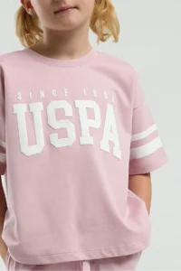 US Polo Assn. KIZ GARSON BERMUDA Set - Dusty Pink - Image 2