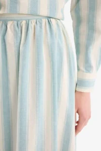 DeFacto A-Line Striped Linen Blend Maxi Skirt - Image 5