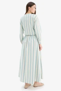 DeFacto A-Line Striped Linen Blend Maxi Skirt - Image 6