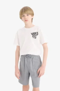 DeFacto Crew Neck Printed Short Sleeve T-Shirt Boy - Image 3