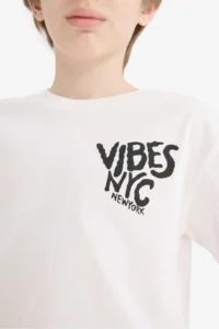 DeFacto Crew Neck Printed Short Sleeve T-Shirt Boy - Image 5